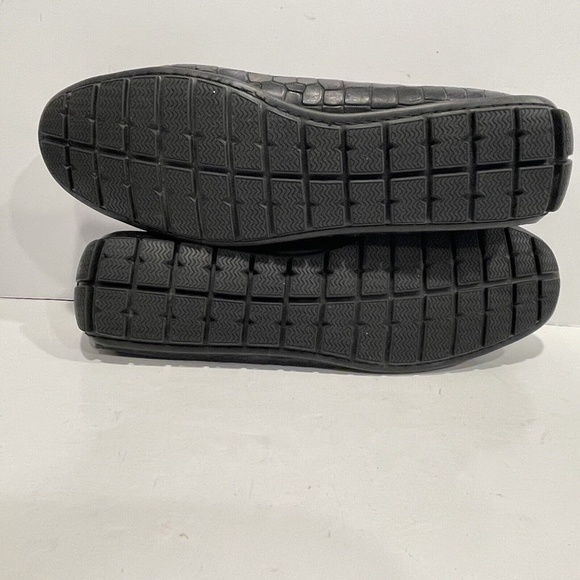 Bacco Bucci Mens Sz 8 Slip-On Black Croc Print Leather Driving Mocs Penny Loafer - Picture 12 of 12